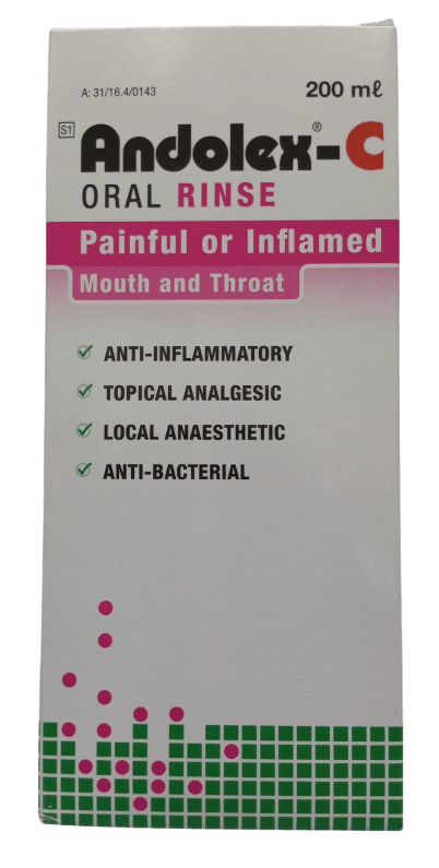 ANDOLEX C  (BENZYDAMINE/CHLORHEXIDINE) MOUTHWASH 200ML