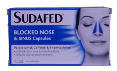 SUDAFED BLOCKED NOSE & SINUS CAPS 16S
