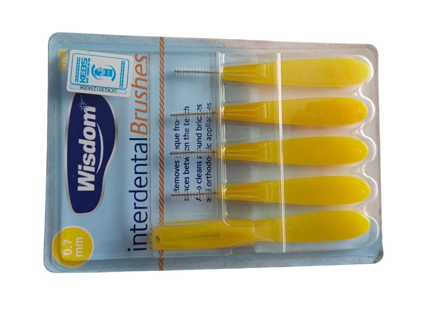 WISDOM CLEAN BETWEEN PRO INTERDENTAL BRUSHES CURVED 30'S BLUE