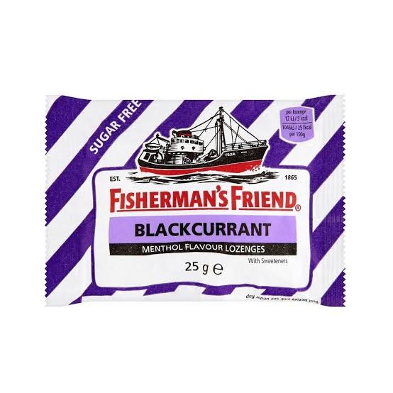 FISHERMANS FRIEND BLACKCURRANT MENTHOL FLAVOUR LOZENGES 25GMS