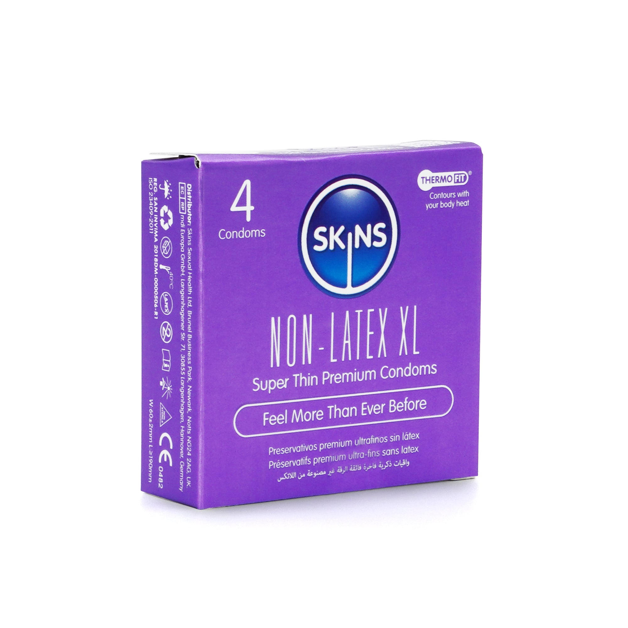 SKINS CONDOMS NON LATEX XL SUPER THIN PREMIUM 4 PACK