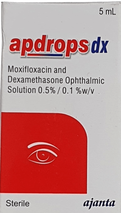 APDROPS DX (MOXIFLOXACIN/DEXAMETHASONE)  EYE DROPS 5ML