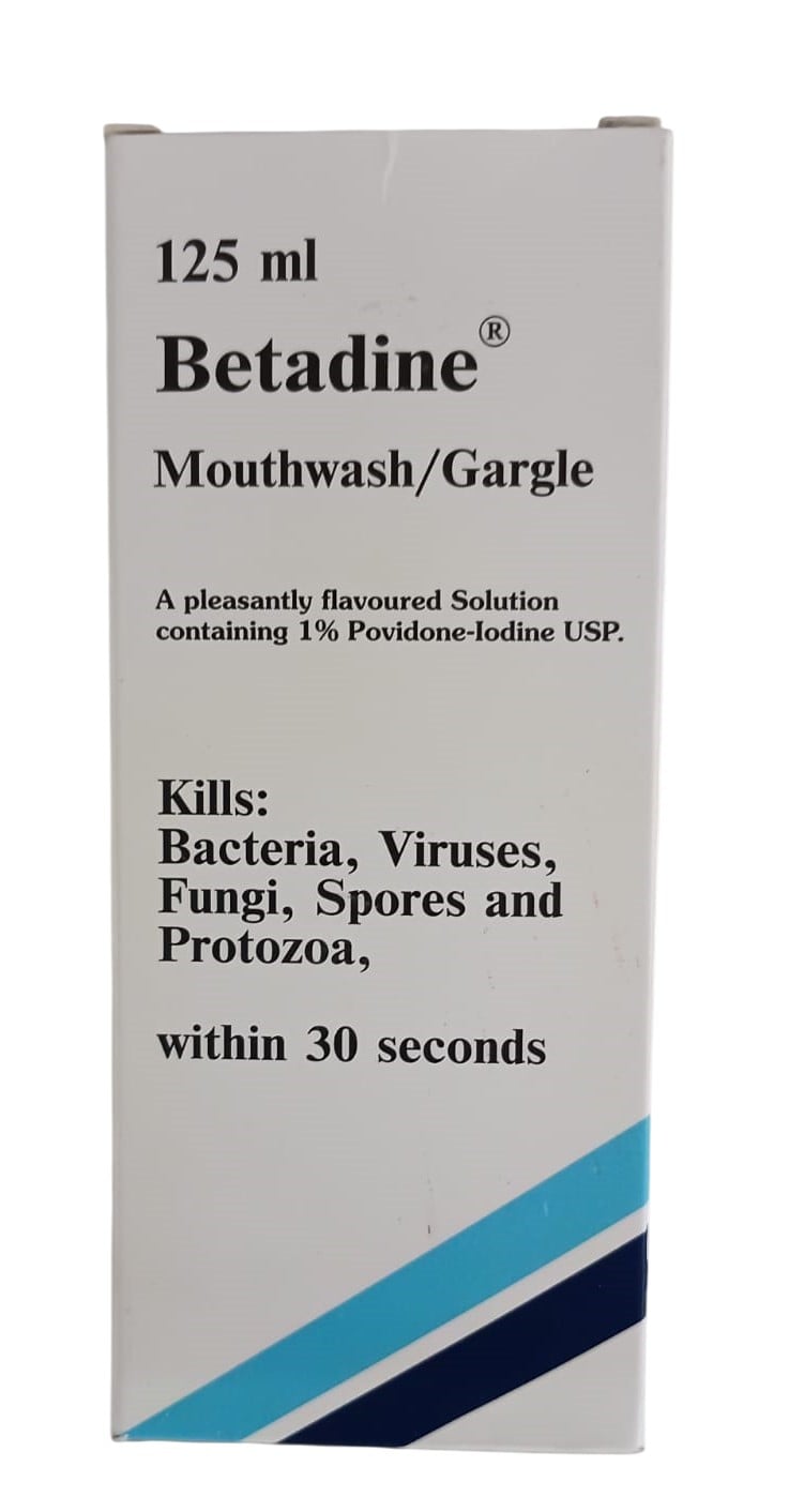BETADINE PLEASANTLY FLAVOURED MOUTHWASH, 125ML