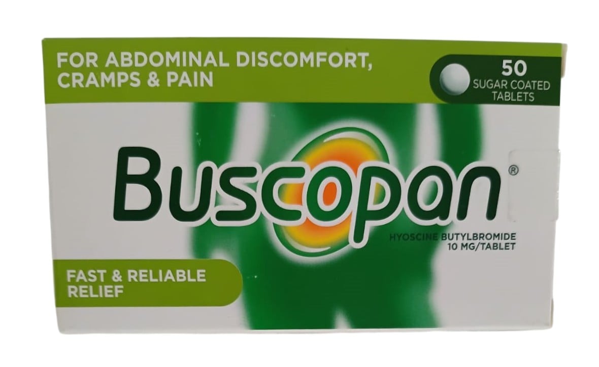 BUSCOPAN TABLETS FOR STOMACH PAIN, 50 COUNT