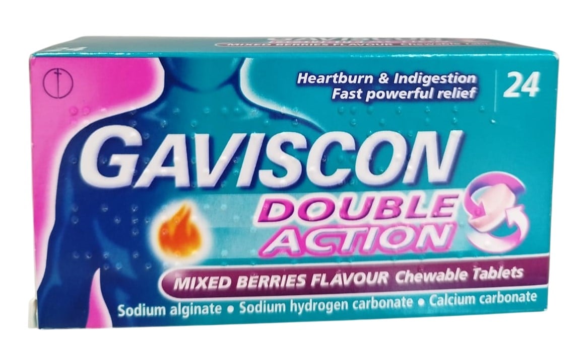 GAVISCON DOUBLE ACTION MIXED BERRIES 24S