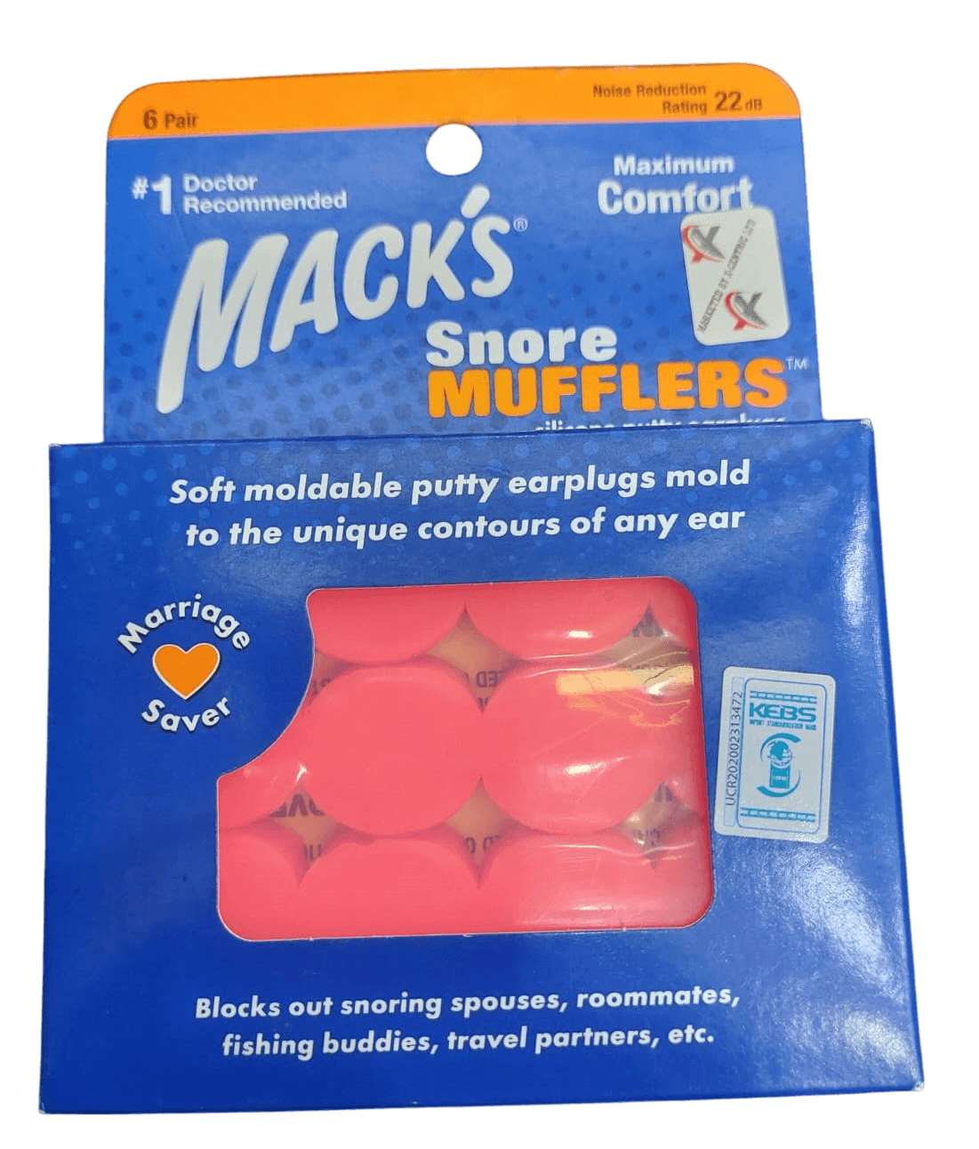 MACKS SNORE MUFFLERS 6'S