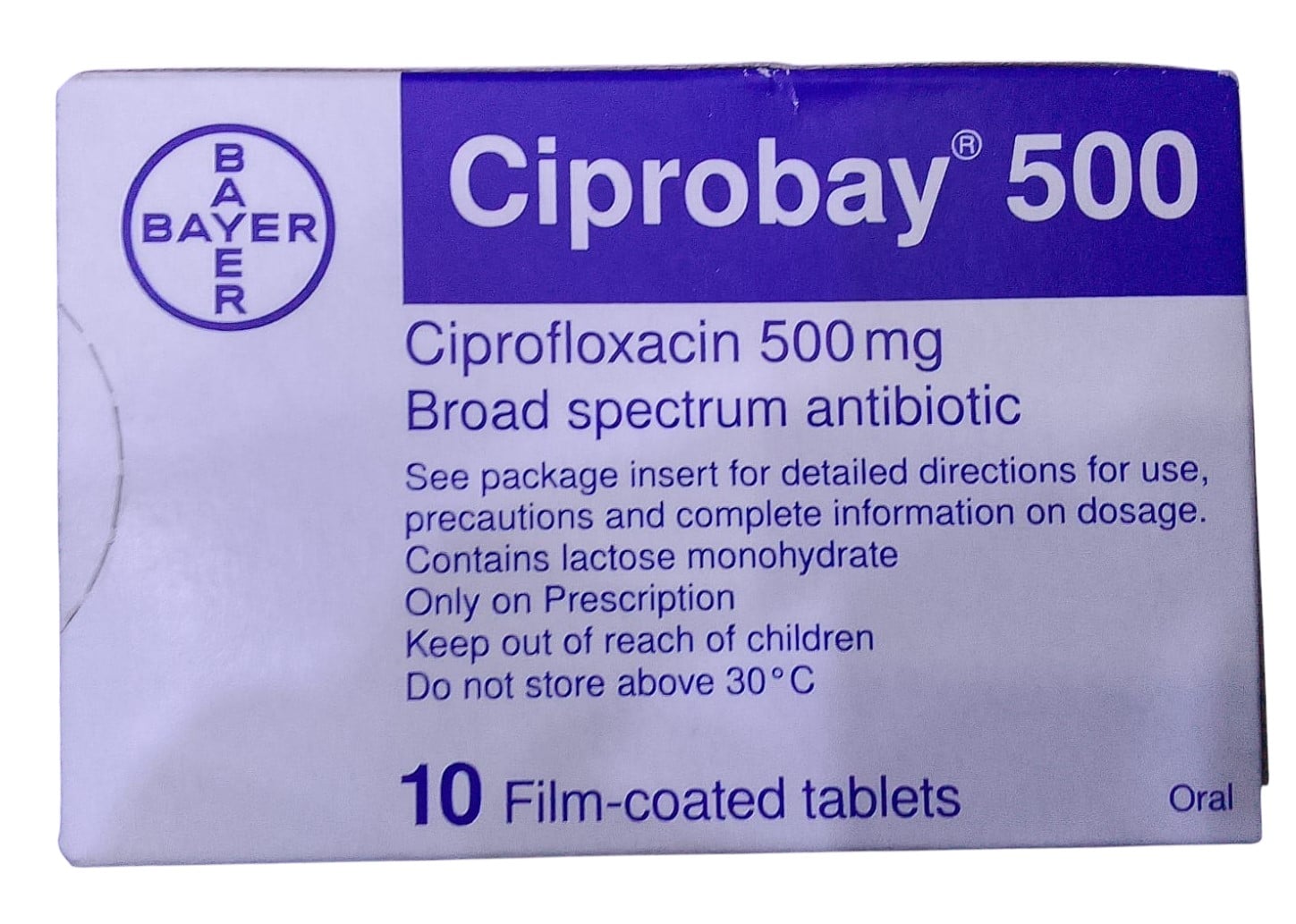 CIPROBAY 500MG TABLETS 10'S