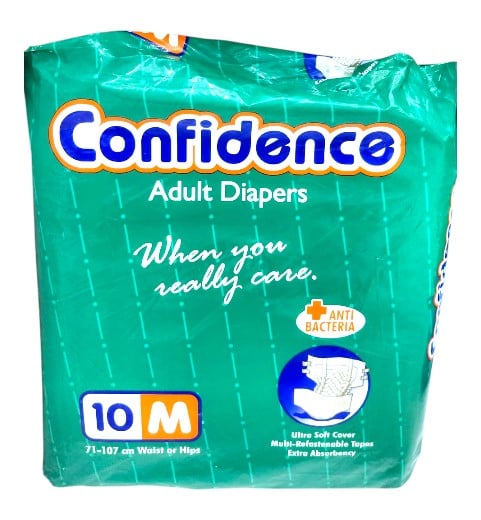 CONFIDENCE ADULT DIAPERS MEDIUM 10S