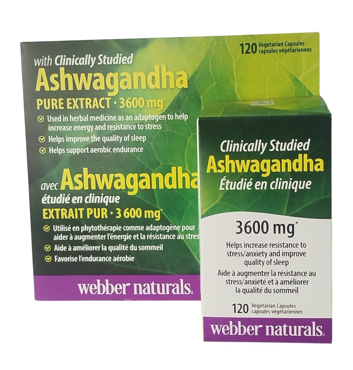 WEBBER NATURALS STRESS RELIEF ASHWAGANDHA 3600 MG 120 VEGETERIAN CAPSULES