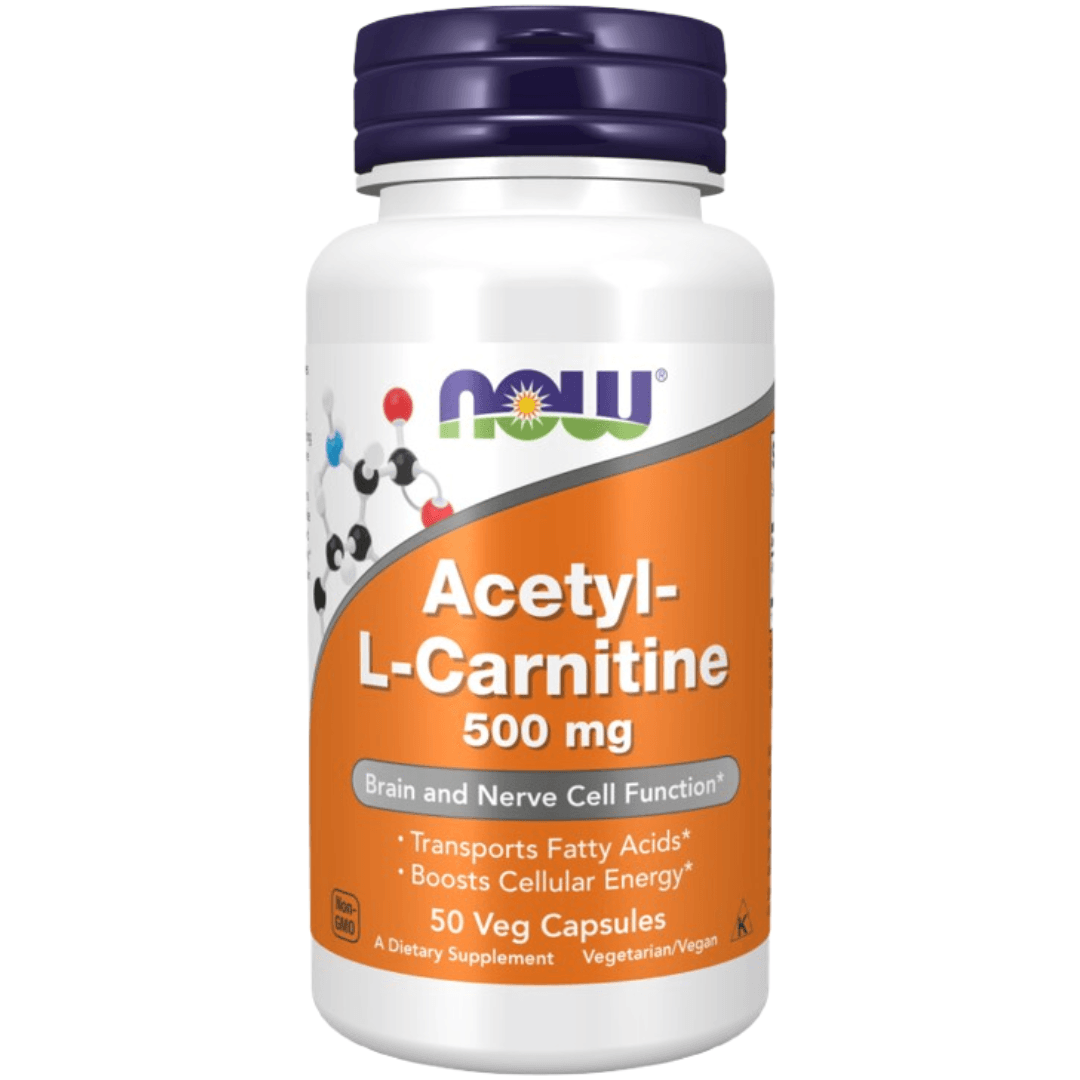 NOW ACETYL L CARNITINE 500MG 50VEG CAPSULES