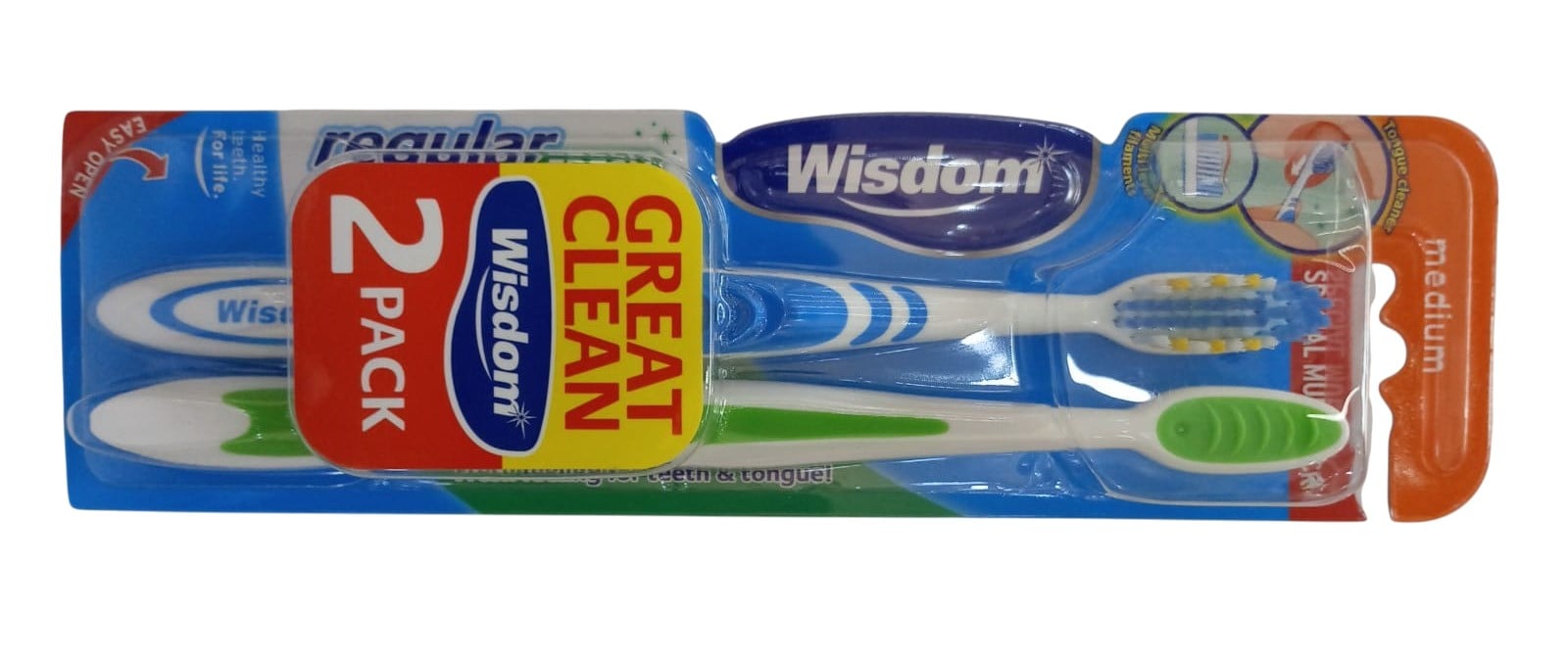 WISDOM TWIN PACK MEDIUM TOOTHBRUSH