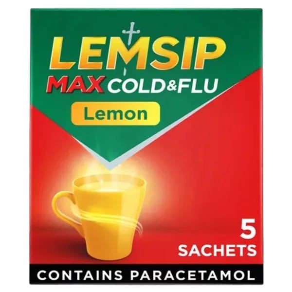 LEMSIP MAX COLD & FLU LEMON SATCHETS 5S