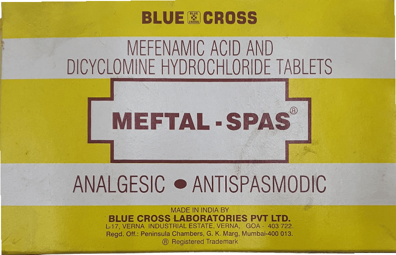 MEFTAL SPAS (MEFENAMIC/DICYCLOMIN) TABLETS 60'S