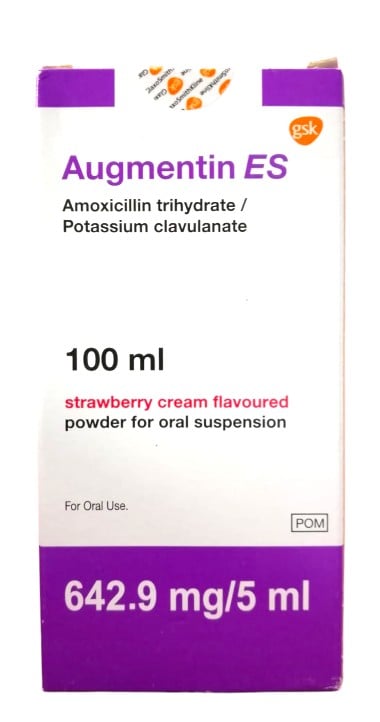 AUGMENTIN ES 642.9/5ML POWDER FOR SUSPENSION  100ML
