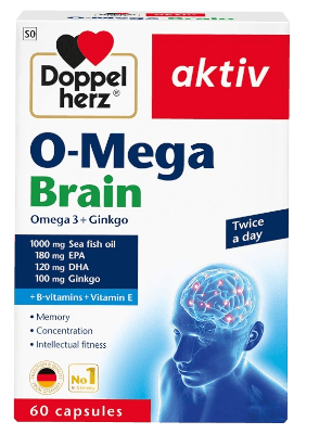 DOPPEL HERZ AKTIV MEGA BRAIN OMEGA3+GINKO CAPSULES 60'S