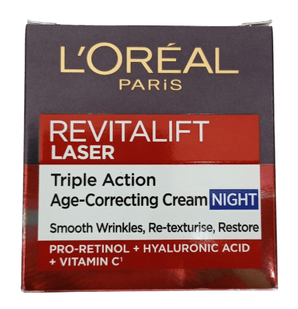 LOREAL REVITALIFT LASER TRIPLE ACTION ANTI AGING NIGHT CREAM 50GMS