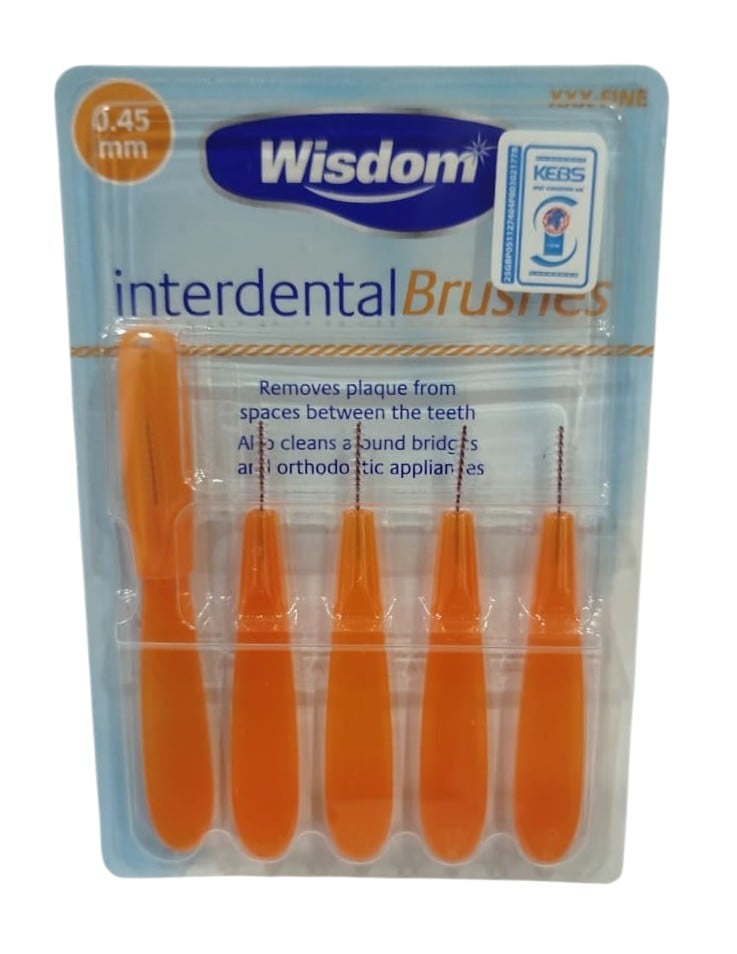 WISDOM INTERDENTAL BRUSHES 0.45MM ORANGE X-FINEE