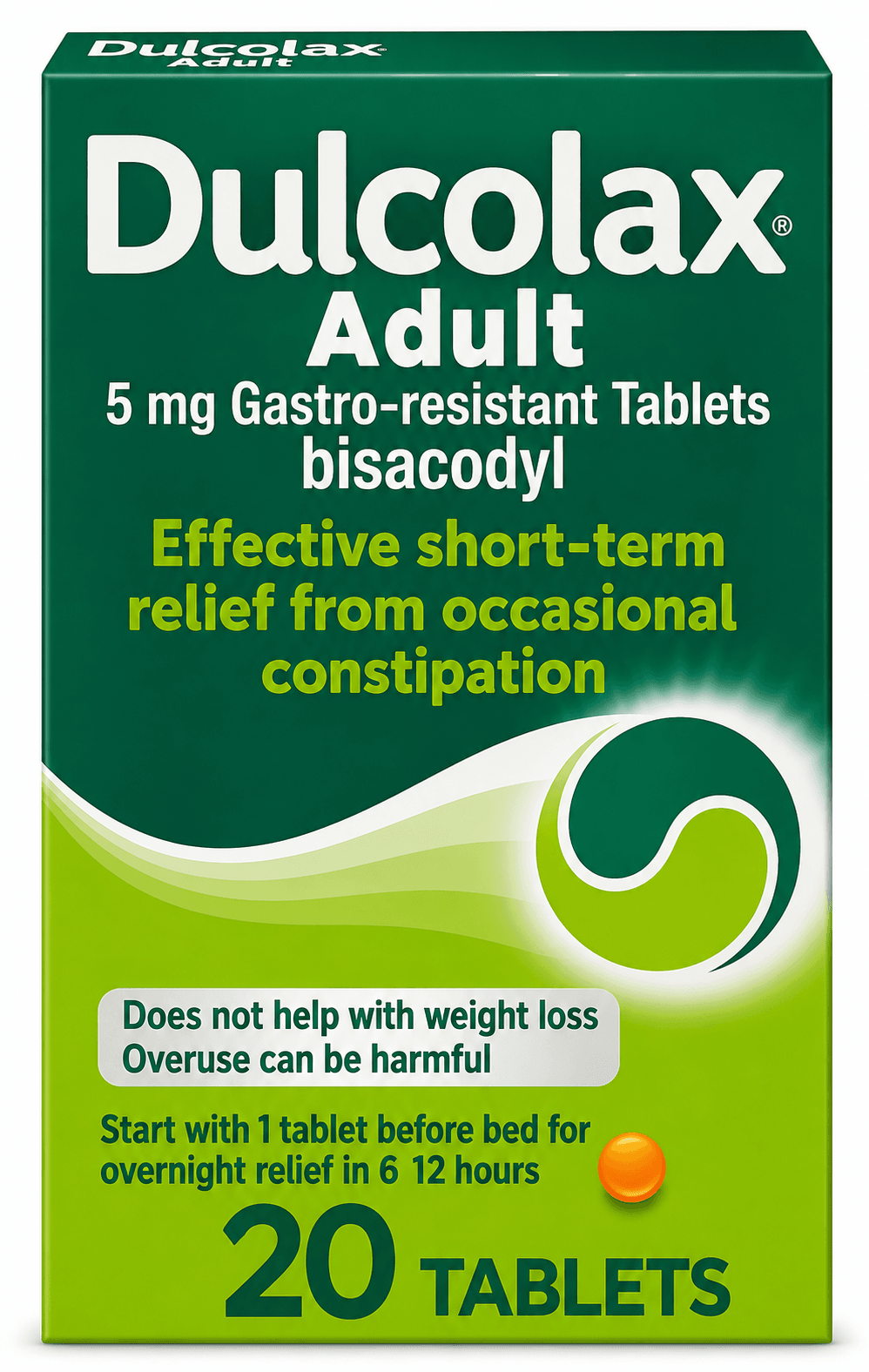 DULCOLAX ADULT 5MG GASTRO RESISTANT TABLETS 20'S