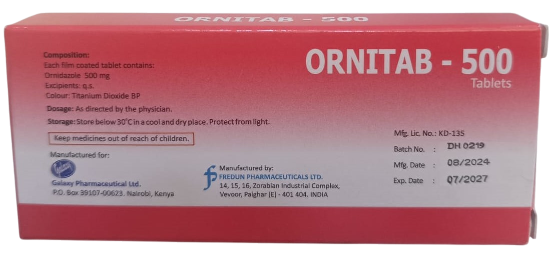 ORNITAB (ORNIDAZOLE) 500MG 10S