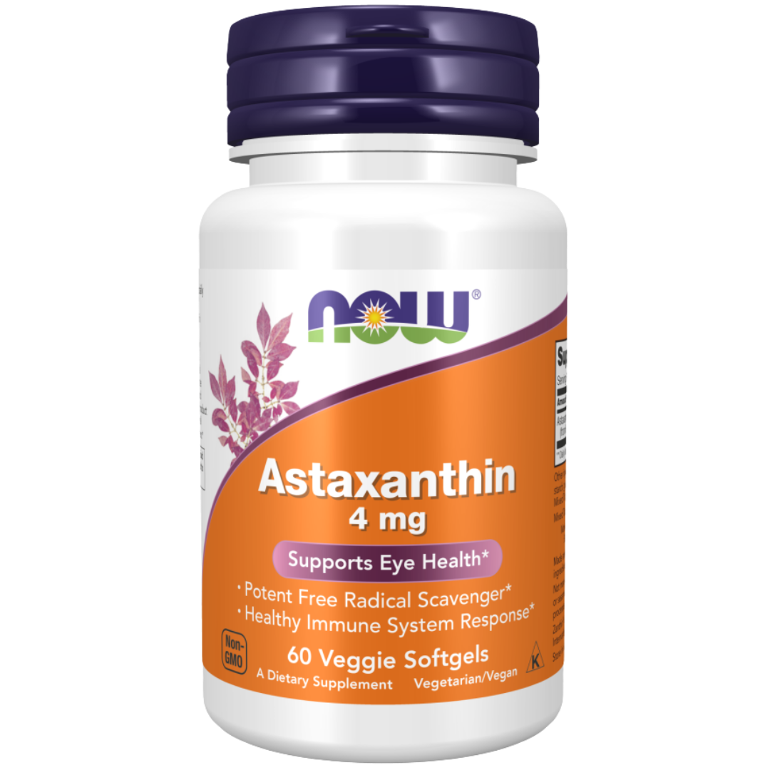 NOW ASTAXANTHIN 4MG VEGAN SOFTGELS 60'S