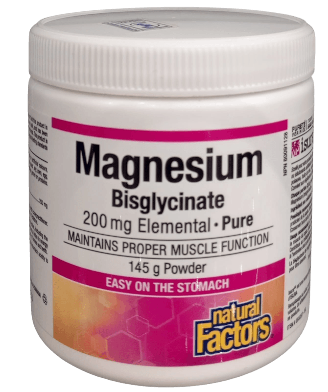 NATURAL FACTORS MAGNESIUM BISGLYCINATE 145G POWDER