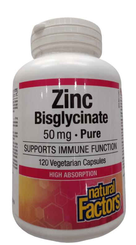 NATURAL FACTORS ZINC BLIGLY 50MCG VCAP 120S