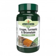 NATURES AID GINGER TUMERIC AND BROMELAIN 60 TABLETS