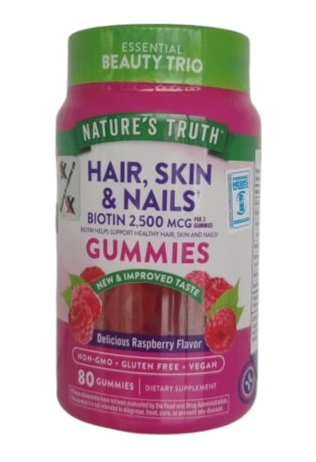NATURES TRUTH BIOTIN 2500MCG  GUMMIES 80S HAIR SKIN NAILS