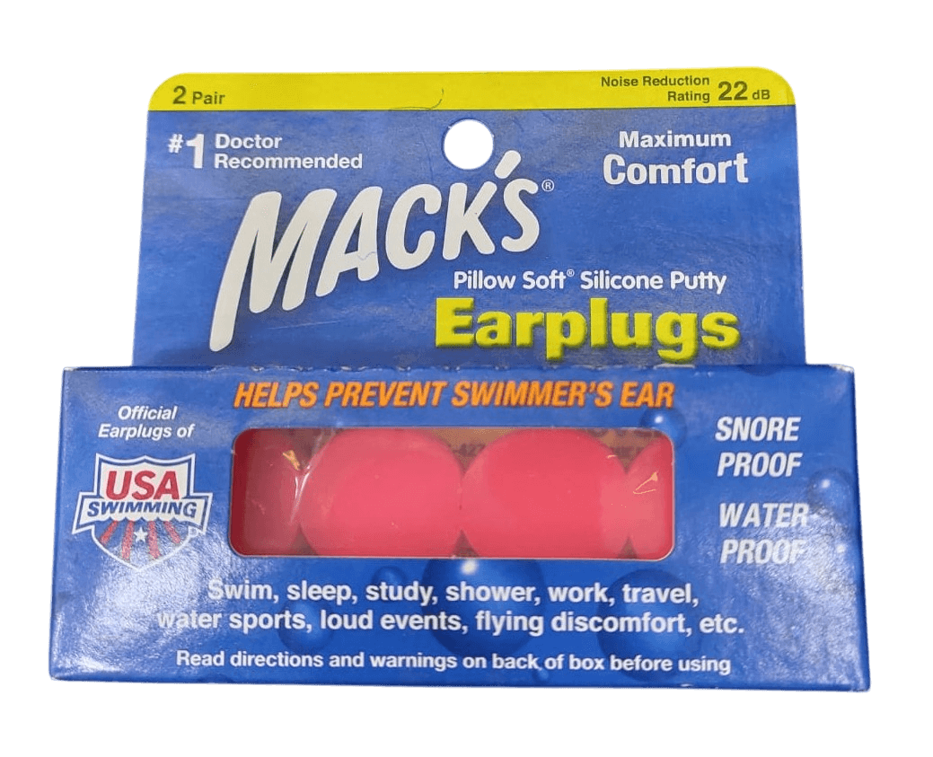 MACKS EAR PLUG ORANGE PILLOW SOFT SILICONE PUTTY 2S