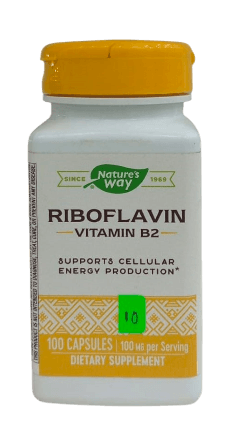 NATURES WAY RIBOFLAVIN VITAMIN B2 100MG CAPS 100'S