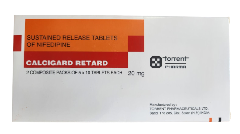 CALCIGARD (NIFEDIPINE) RETARD 20MG TABLETS 100'S