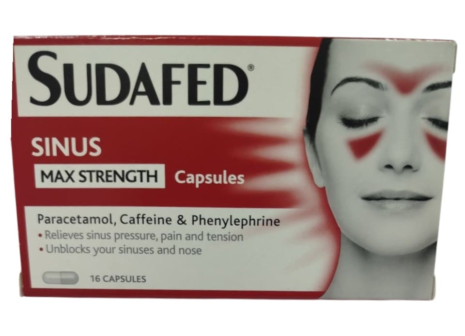 SUDAFED SINUS MAX STRENGTH CAPSULES, 16 COUNT