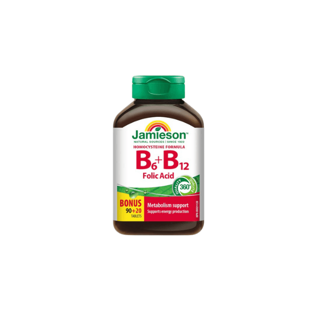 JAMIESON B6+B12 AND FOLIC ACID CAPSULES 90+20'S