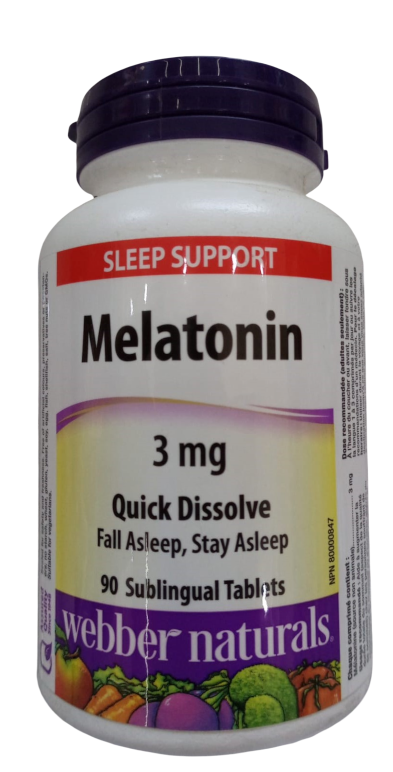 WEBBER NATURALS MELATONIN 3MG QUICK DISSOLVING 90S