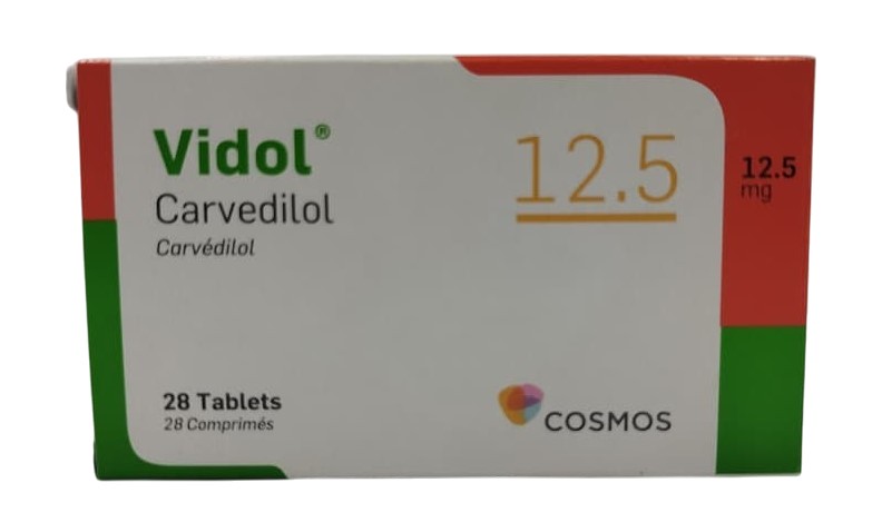 VIDOL (CARVEDILOL) 12.5MG TABLETS 28'S