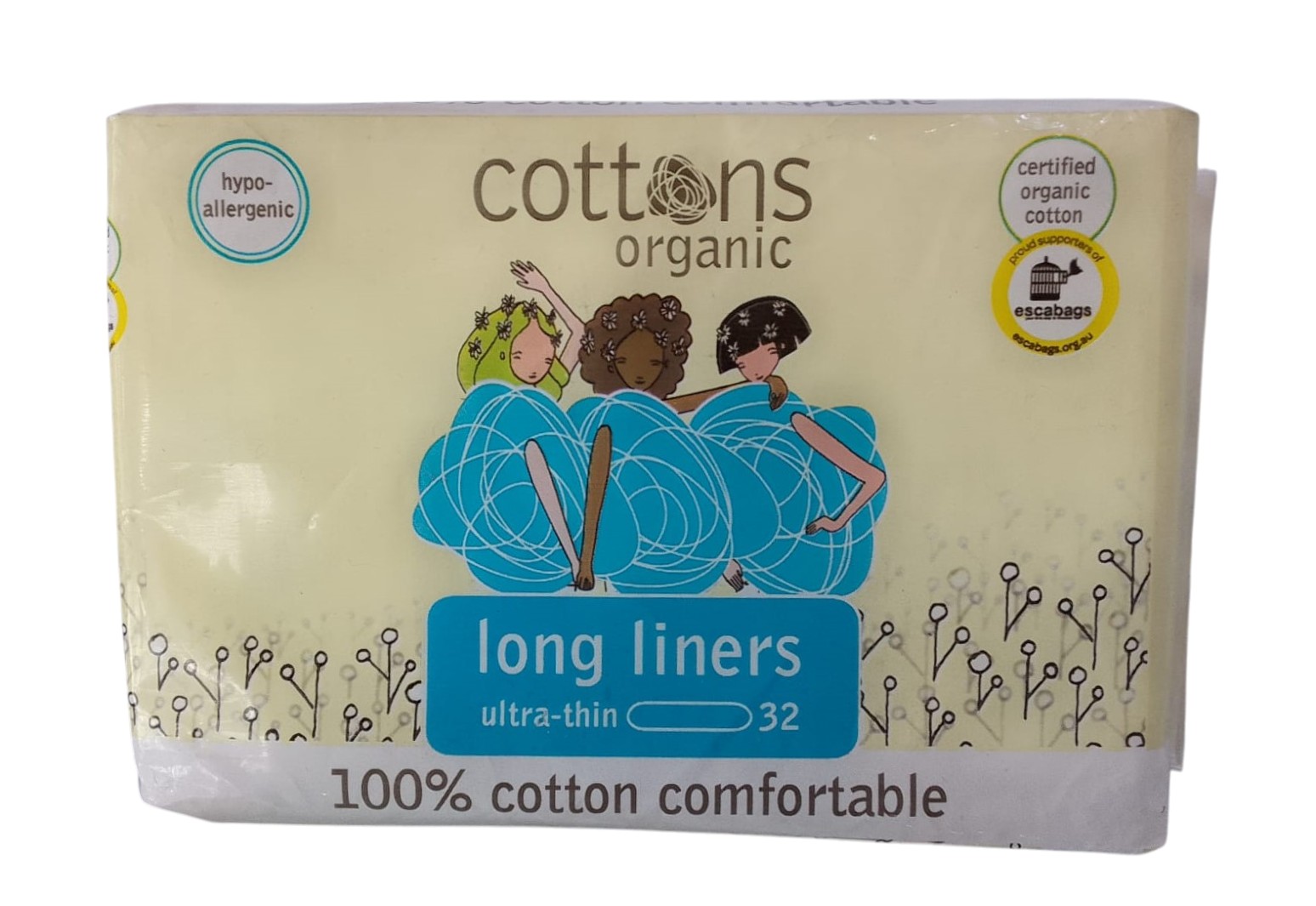 COTTONS ORGANIC LONG LINERS ULTRA THIN 32