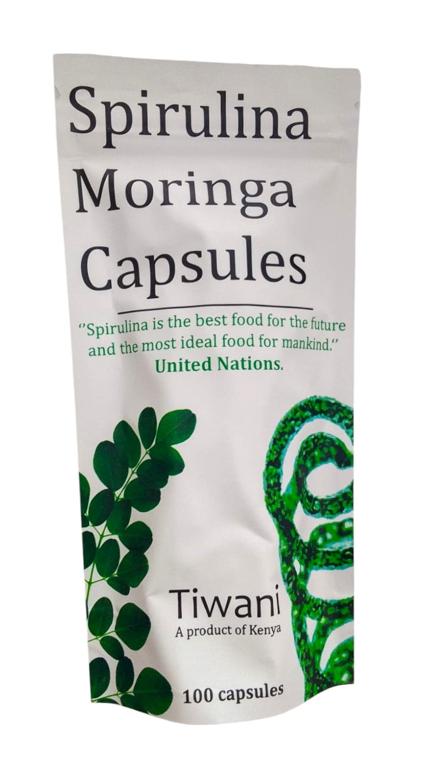 TIWANI SPIRULINA MORINGA CAPS 100 CAPSULES