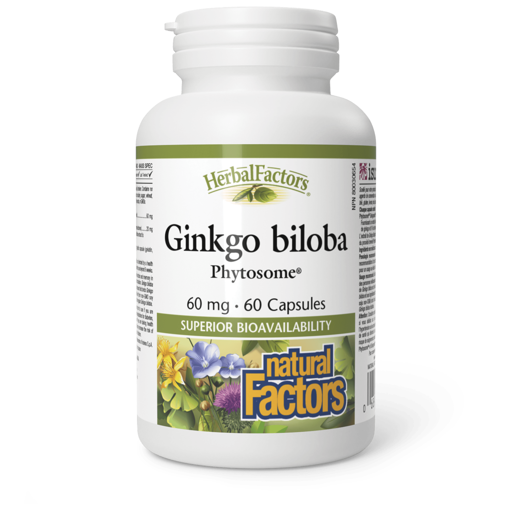 NATURAL FACTORS GINKGO BILOBA PHYTOSOME 60MG 60CAPSULES