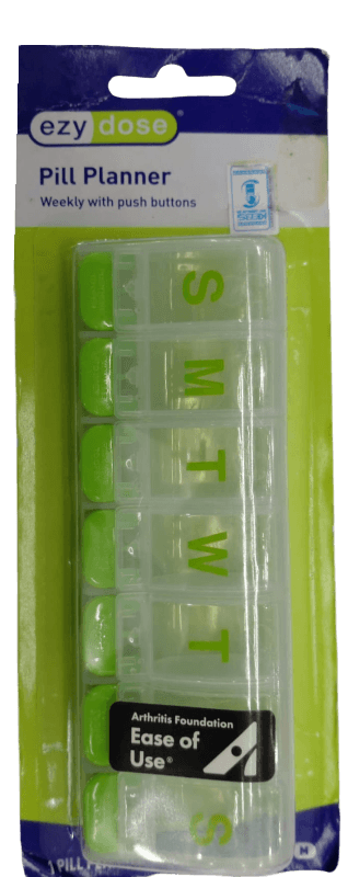 PILL PLANNER PUSH BUTTON WEEKLY M 67577