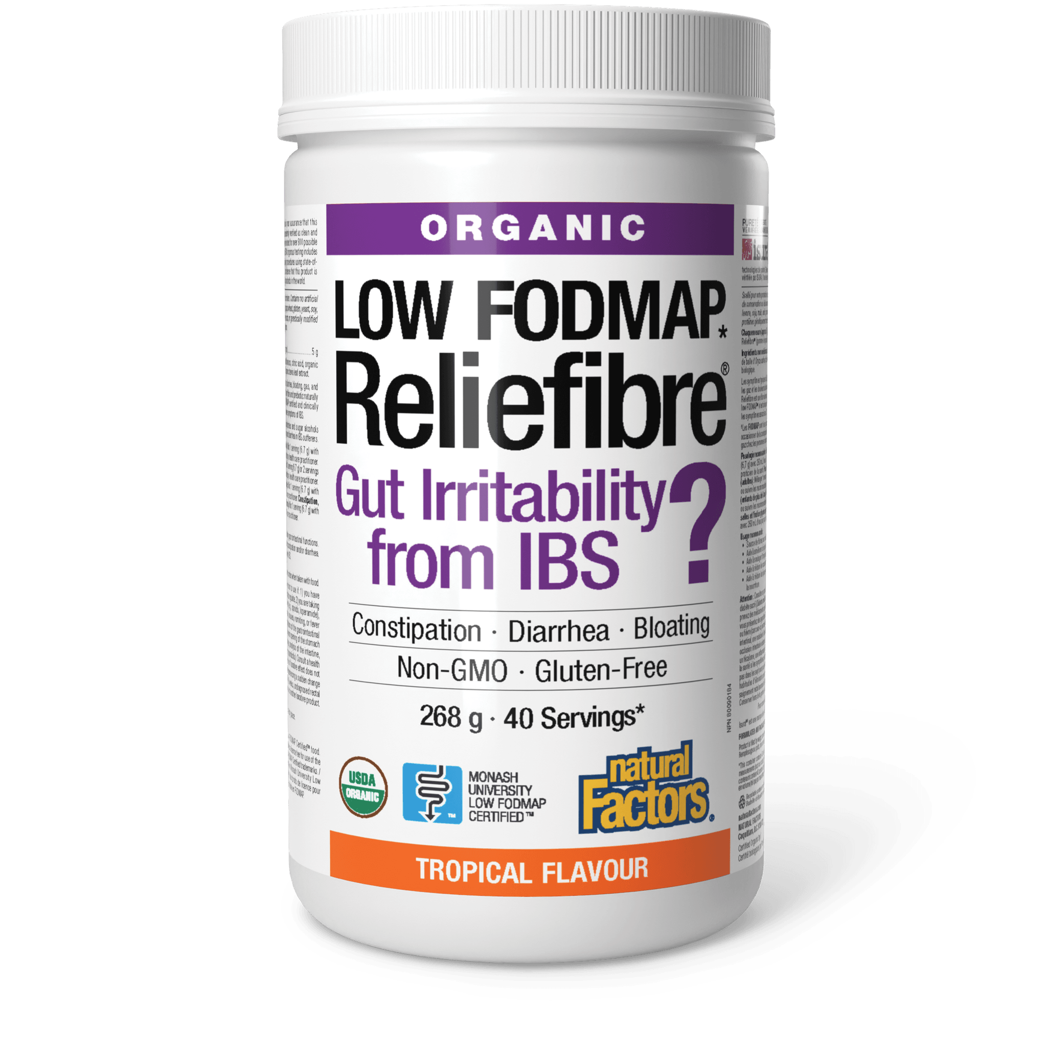 NATURAL FACTORS LOW FODMAP RELIEFIBRE 268GMS 40 SERVINGS