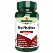 NATURES AID ZINC PICOLINATE ELEMENTAL 15MG 30 TABLETS