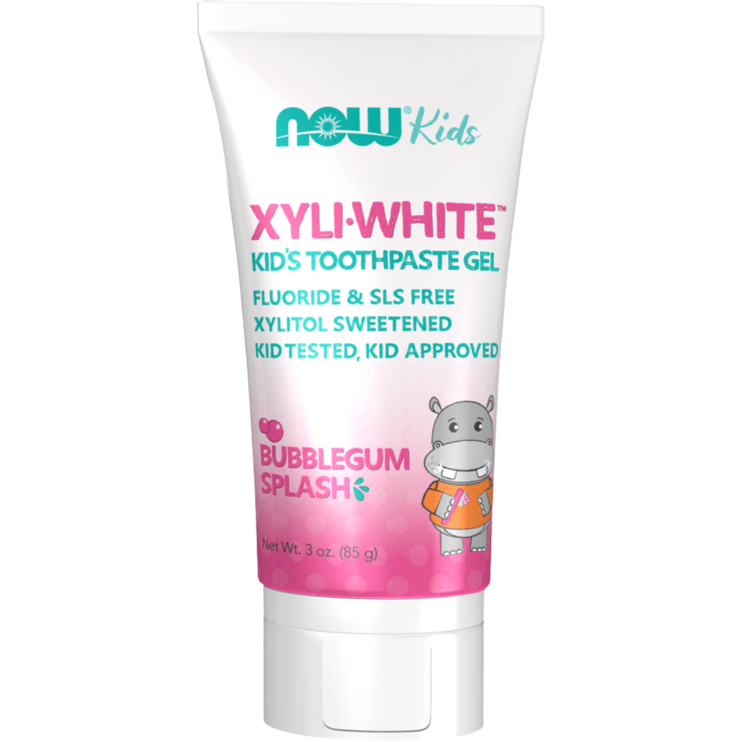 NOW XYLI WHITE KIDS TOOTHPASTE GEL BUBBLEGUM 85GL