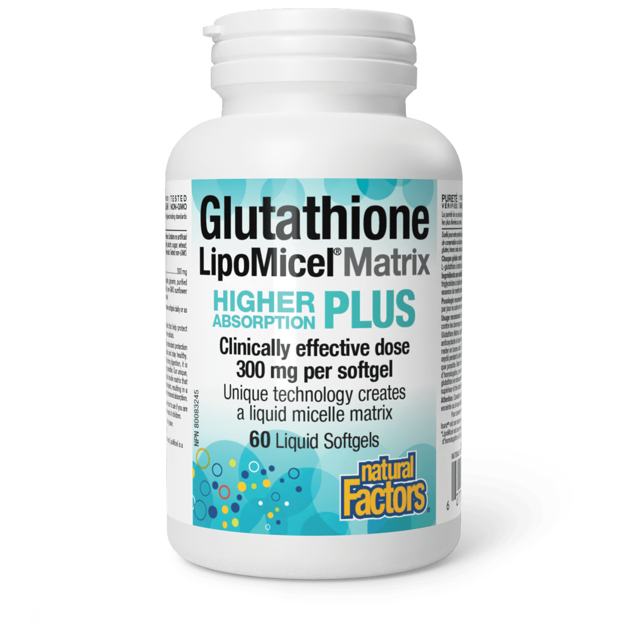 NATURAL FACTORS GLUTATHIONE LIPO MICEL MATRIX 60 LIQUID SOFTGELS