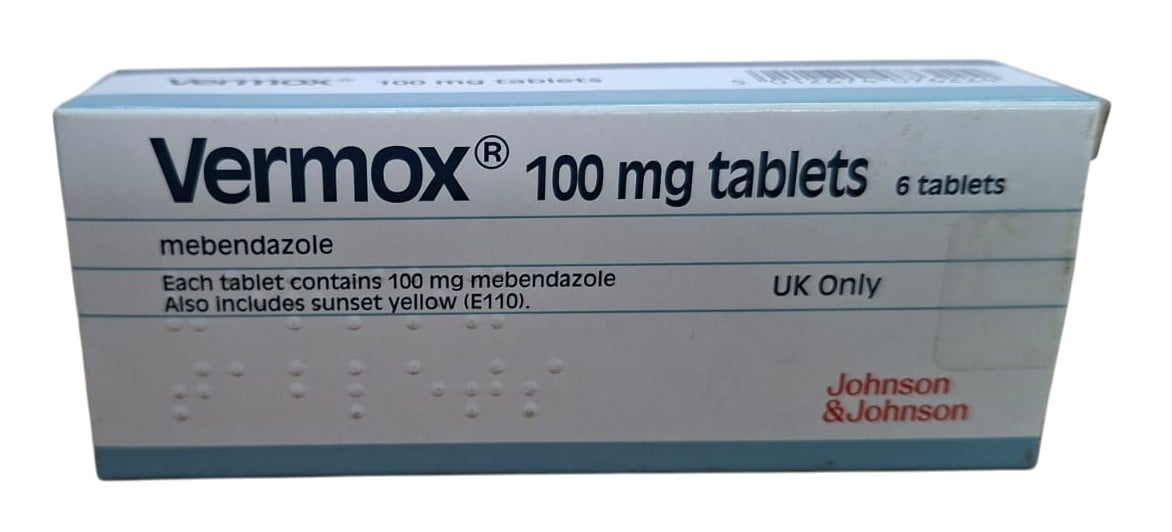 VERMOX 100MG TABLETS 6'S