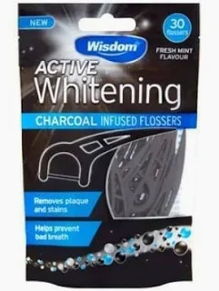 WISDOM ACTIVE WHITENING CHARCOAL INFUSED FLOSSER 30S