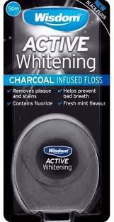 WISDOM CHARCOAL ACTIVE WHITENING INFUSED FLOSS 50ML