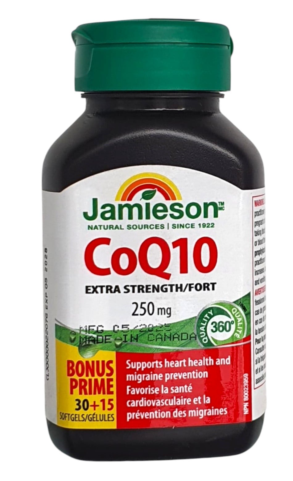 JAMIESON COQ10 250MG SOFTGELS 30+15'S