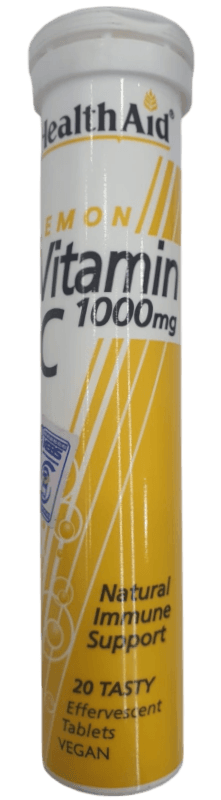 HEALTH AID VITAMIN C 1000MG EFFERVESCENCE LEMON 20'S