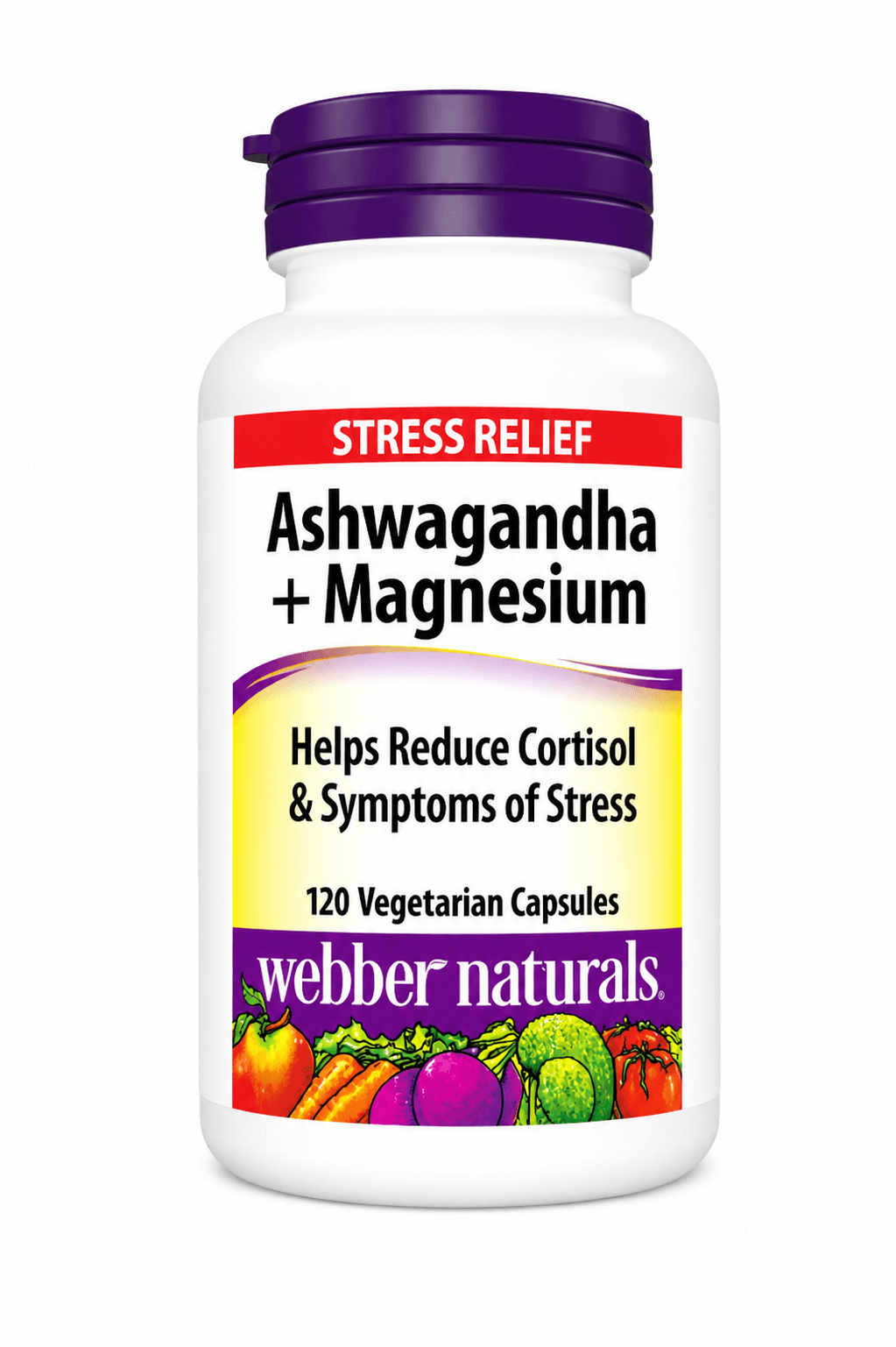 WEBBER NATURALS ASHWAGANDHA+MAGNESIUM VEG CAPSULES 120'S