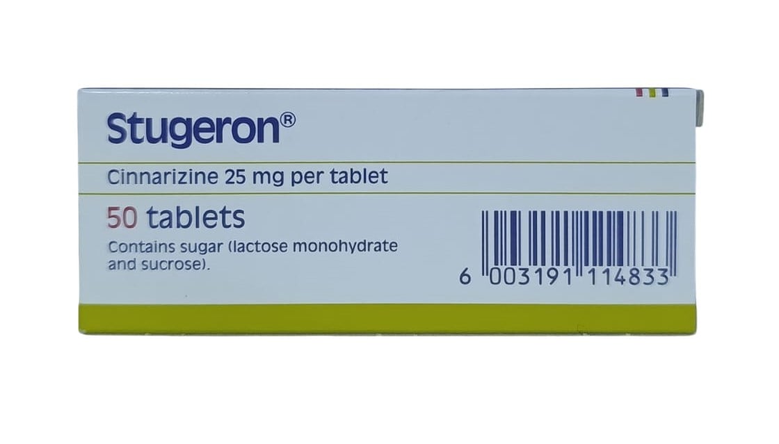 Stugeron Cinnarizine Tablets 25mg, 5x50 Count